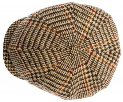 Casquette gavroche/irlandaise - CTH Ericson Glen Check Harris Tweed (beige)