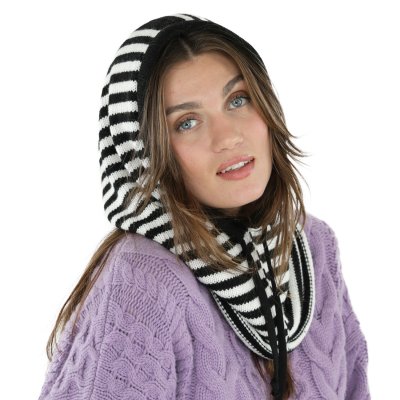 Cagoule - Gårda Valloire Striped Wool Mix Balaclava (noir/blanc)