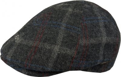 Casquette gavroche/irlandaise - MJM Broker Wool Overcheck (gris-bleu)
