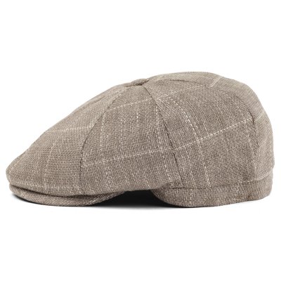 Casquette gavroche/irlandaise - Gårda Clemmons Checkered Newsboy (beige)