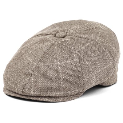Casquette gavroche/irlandaise - Gårda Clemmons Checkered Newsboy (beige)