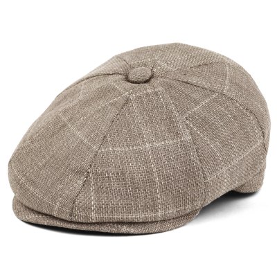 Casquette gavroche/irlandaise - Gårda Clemmons Checkered Newsboy (beige)