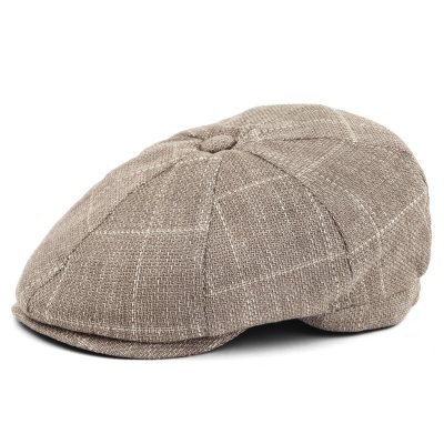 Casquette gavroche/irlandaise - Gårda Clemmons Checkered Newsboy (beige)