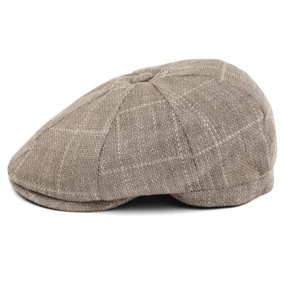 Casquette gavroche/irlandaise - Gårda Clemmons Checkered Newsboy (beige)