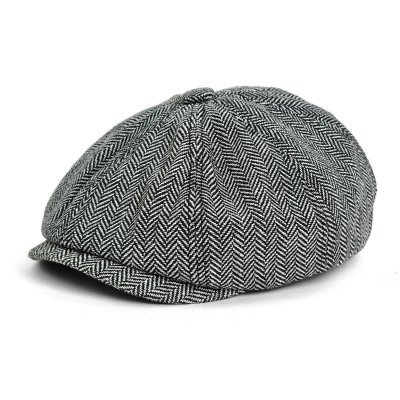 Casquette gavroche/irlandaise - Gårda Digby Newsboy Cap (noir/blanc)