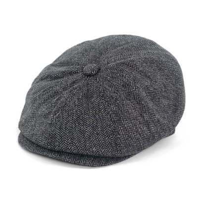 Casquette gavroche/irlandaise - Gårda Premium Oakham Wool Newsboy (noir/blanc)