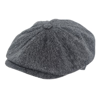 Casquette gavroche/irlandaise - Gårda Premium Oakham Wool Newsboy (noir/blanc)