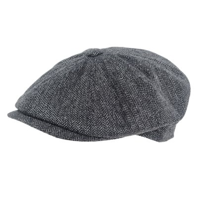 Casquette gavroche/irlandaise - Gårda Premium Oakham Wool Newsboy (noir/blanc)