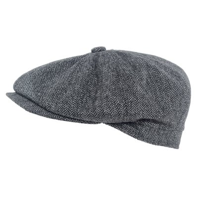 Casquette gavroche/irlandaise - Gårda Premium Oakham Wool Newsboy (noir/blanc)