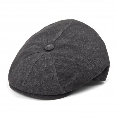Gubbkeps / Flat cap - Gårda Vero Linen Newsboy Cap (mörkgrå)