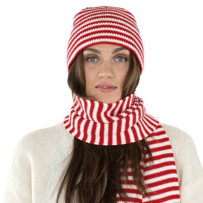 Écharpes - Gårda Engelberg Striped Wool Mix Scarf (rouge/blanc)