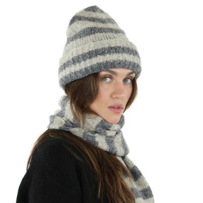 Écharpes - Gårda Grindelwald Striped Wool Mix Scarf (beige/gris)