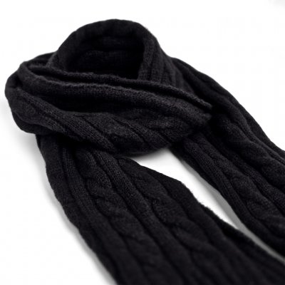 Écharpes - Gårda Sölden Cable Knit Wool Mix Scarf (noir)