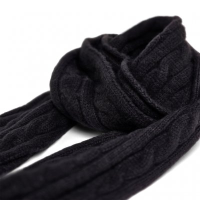 Écharpes - Gårda Sölden Cable Knit Wool Mix Scarf (noir)
