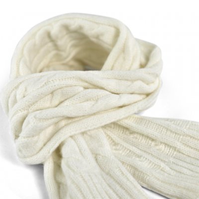 Écharpes - Gårda Sölden Cable Knit Wool Mix Scarf (blanc)