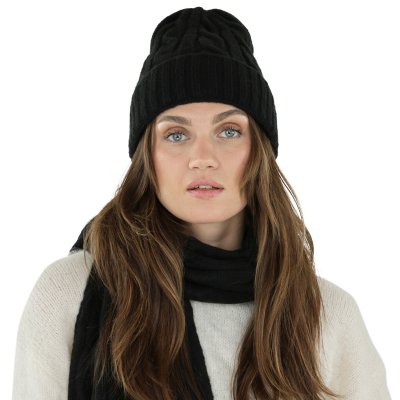 Écharpes - Gårda Sölden Cable Knit Wool Mix Scarf (noir)