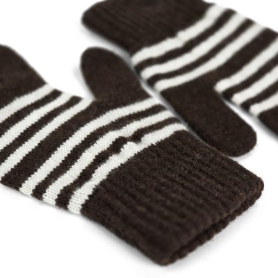 Gants - Gårda Cavalese Knitted Wool Mix Gloves (marron/blanc)
