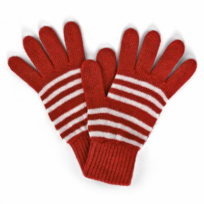 Gants - Gårda Cavalese Knitted Wool Mix Gloves (rouge/blanc)