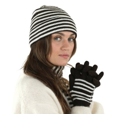 Gants - Gårda Cavalese Knitted Wool Mix Gloves (marron/blanc)