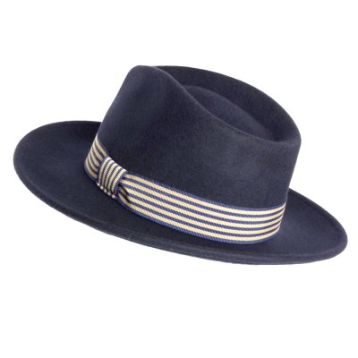 Chapeaux - Gårda Belluno Crushable Wool felt Fedora (bleu)