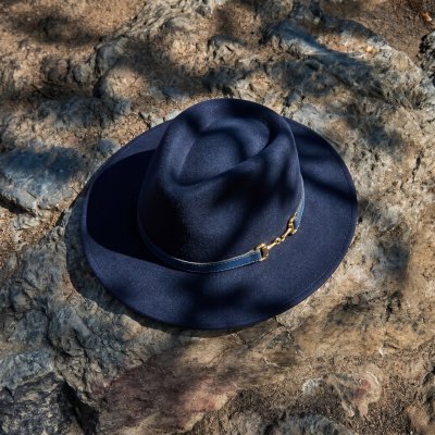 Chapeaux - Gårda Braga Wool felt Fedora (bleu marine)