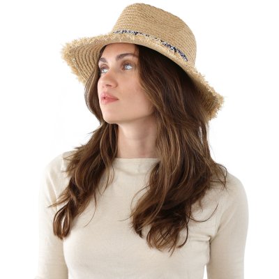 Chapeau de paille - Gårda Lanzarote Fedora (naturel/bleu)