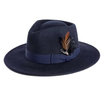 Chapeaux - Gårda Molinella Crushable Wool felt Fedora (bleu)