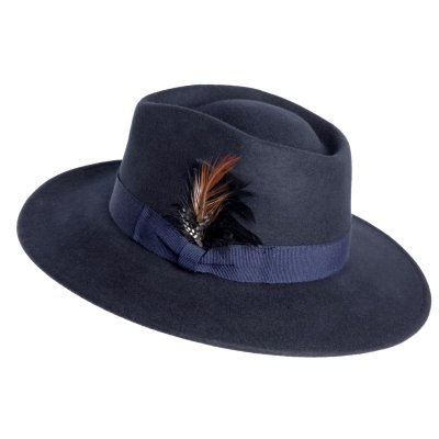 Chapeaux - Gårda Molinella Crushable Wool felt Fedora (bleu)