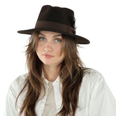 Chapeaux - Gårda Molinella Crushable Wool felt Fedora (marron)