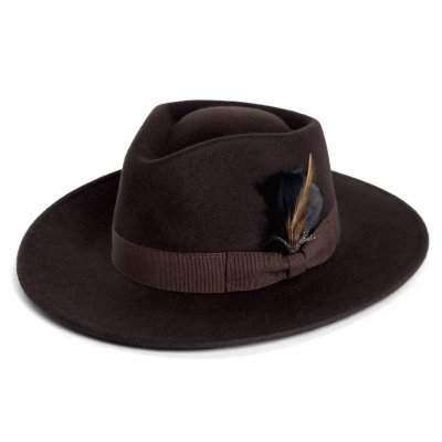 Chapeaux - Gårda Molinella Crushable Wool felt Fedora (marron)