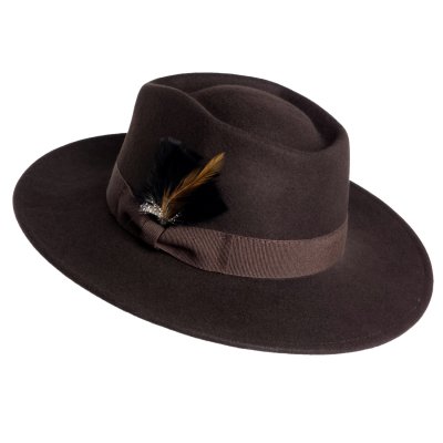 Chapeaux - Gårda Molinella Crushable Wool felt Fedora (marron)