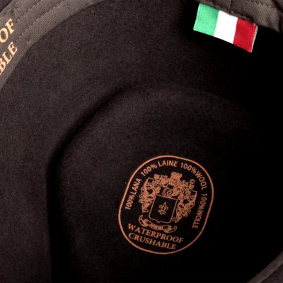 Chapeaux - Gårda Molinella Crushable Wool felt Fedora (marron)