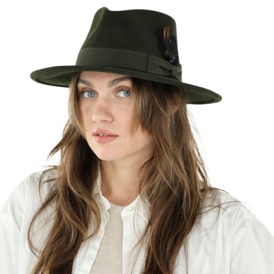 Chapeaux - Gårda Molinella Crushable Wool felt Fedora (vert)