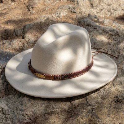 Chapeaux - Gårda Toquerville Crushable Wool felt Western hat (crème)