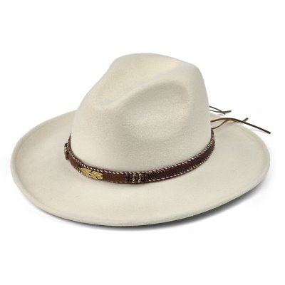 Chapeaux - Gårda Toquerville Crushable Wool felt Western hat (crème)