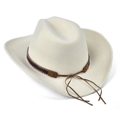 Chapeaux - Gårda Toquerville Crushable Wool felt Western hat (crème)