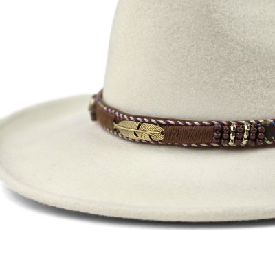 Chapeaux - Gårda Toquerville Crushable Wool felt Western hat (crème)