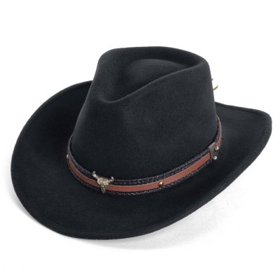 Chapeaux - Gårda Santaquin Crushable Wool felt Western hat (noir)