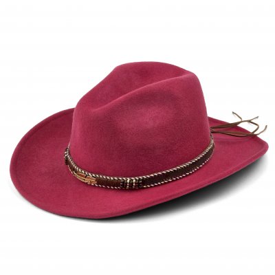 Chapeaux - Gårda Toquerville Crushable Wool felt Western hat (rouge)