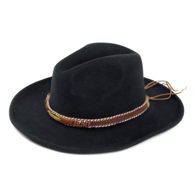 Chapeaux - Gårda Toquerville Crushable Wool felt Western hat (noir)