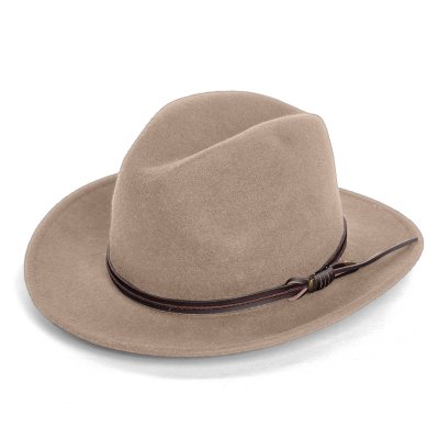 Chapeaux - Gårda Vicenza Crushable Wool felt Fedora (beige)