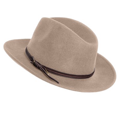 Chapeaux - Gårda Vicenza Crushable Wool felt Fedora (beige)