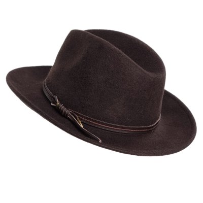 Chapeaux - Gårda Vicenza Crushable Wool felt Fedora (marron)