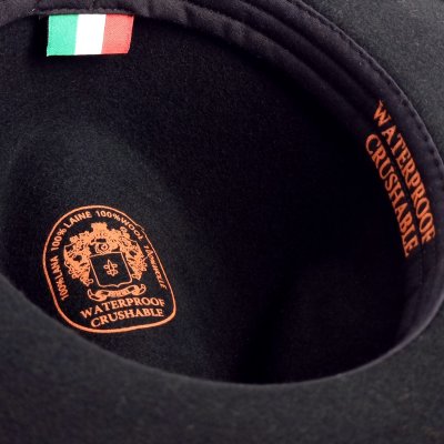 Chapeaux - Gårda Vicenza Crushable Wool felt Fedora (noir)