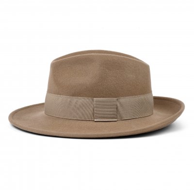 Chapeaux - Gårda Volterra Fedora Wool Hat (beige)