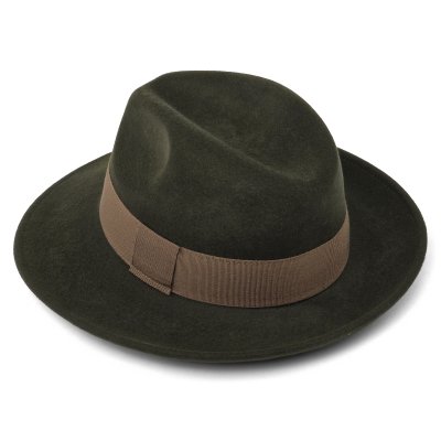 Chapeaux - Gårda Volterra Fedora Wool Hat (vert militaire/beige)
