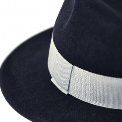 Chapeaux - Gårda Volterra Fedora Wool Hat (bleu marine/blanc cassé)