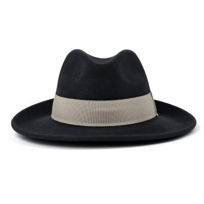 Chapeaux - Gårda Volterra Fedora Wool Hat (noir/crème)