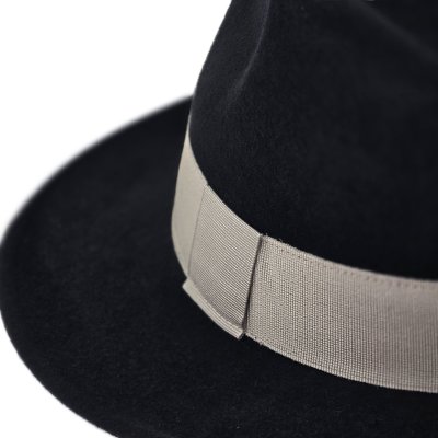 Chapeaux - Gårda Volterra Fedora Wool Hat (noir/crème)