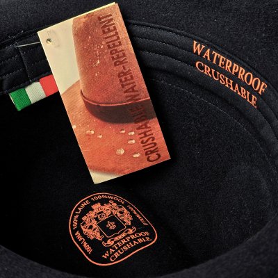 Chapeaux - Gårda Volterra Fedora Wool Hat (noir/crème)